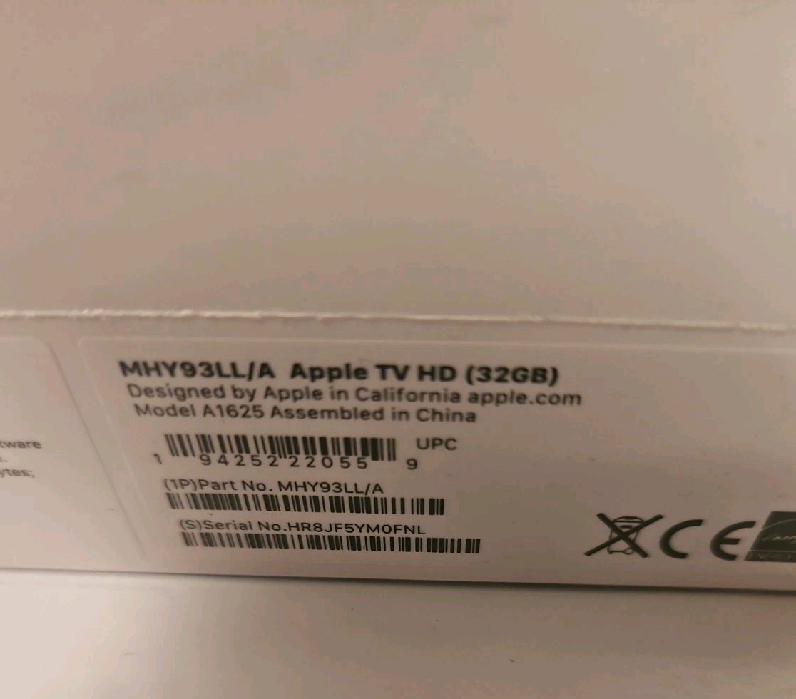 New Sealed Apple TV Model A1625- MHY93LL/A HD 1080p 32GB
