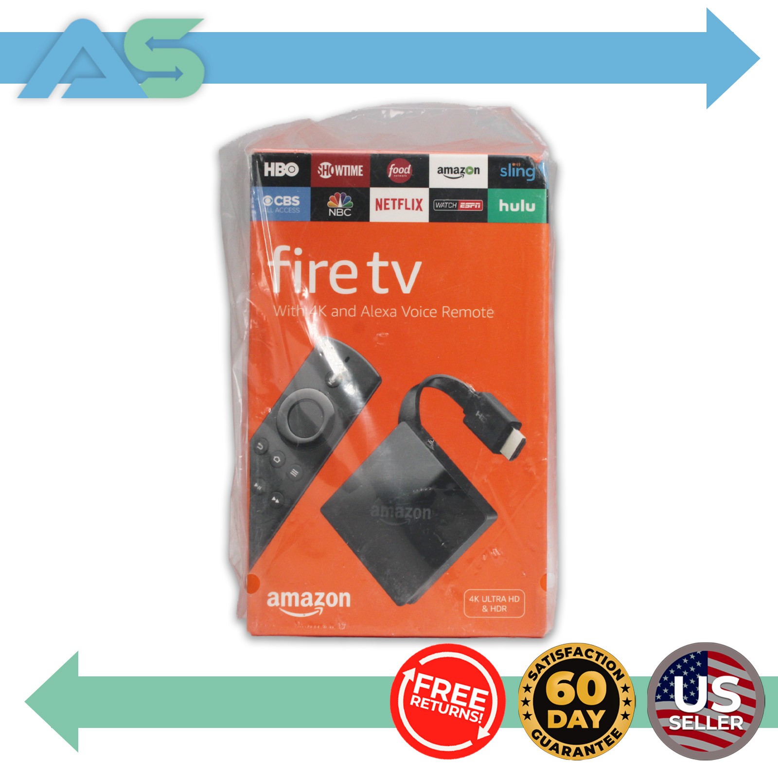 Amazon Fire TV 3rd Gen 4K Ultra HD HDR Pendant Media Streamer /w Alexa Voice Rem