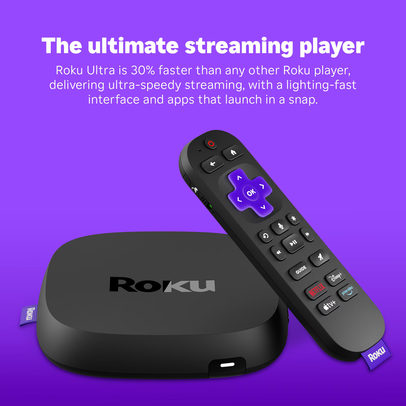 Roku – Ultra | 4K/HDR10+/Dolby Vision & Atmos Streaming Device with Rechargea…