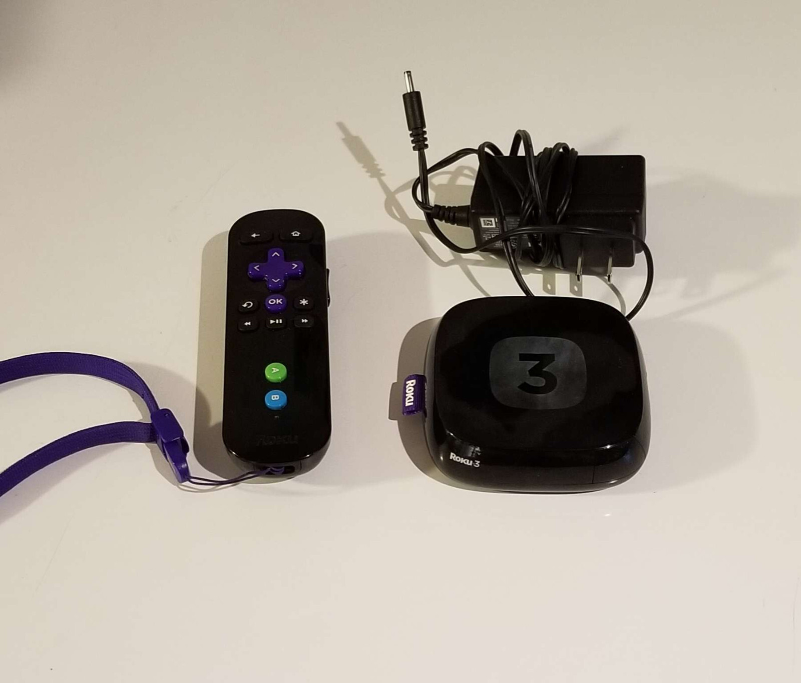 Used Roku 3 (3rd Generation) Media Streamer 4200X – Black, w/ Remote, AC, HDMI
