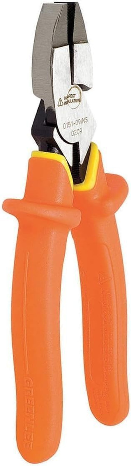 0151-09-INS 9-Inch Insulated Side-Cutting Pliers , Orange