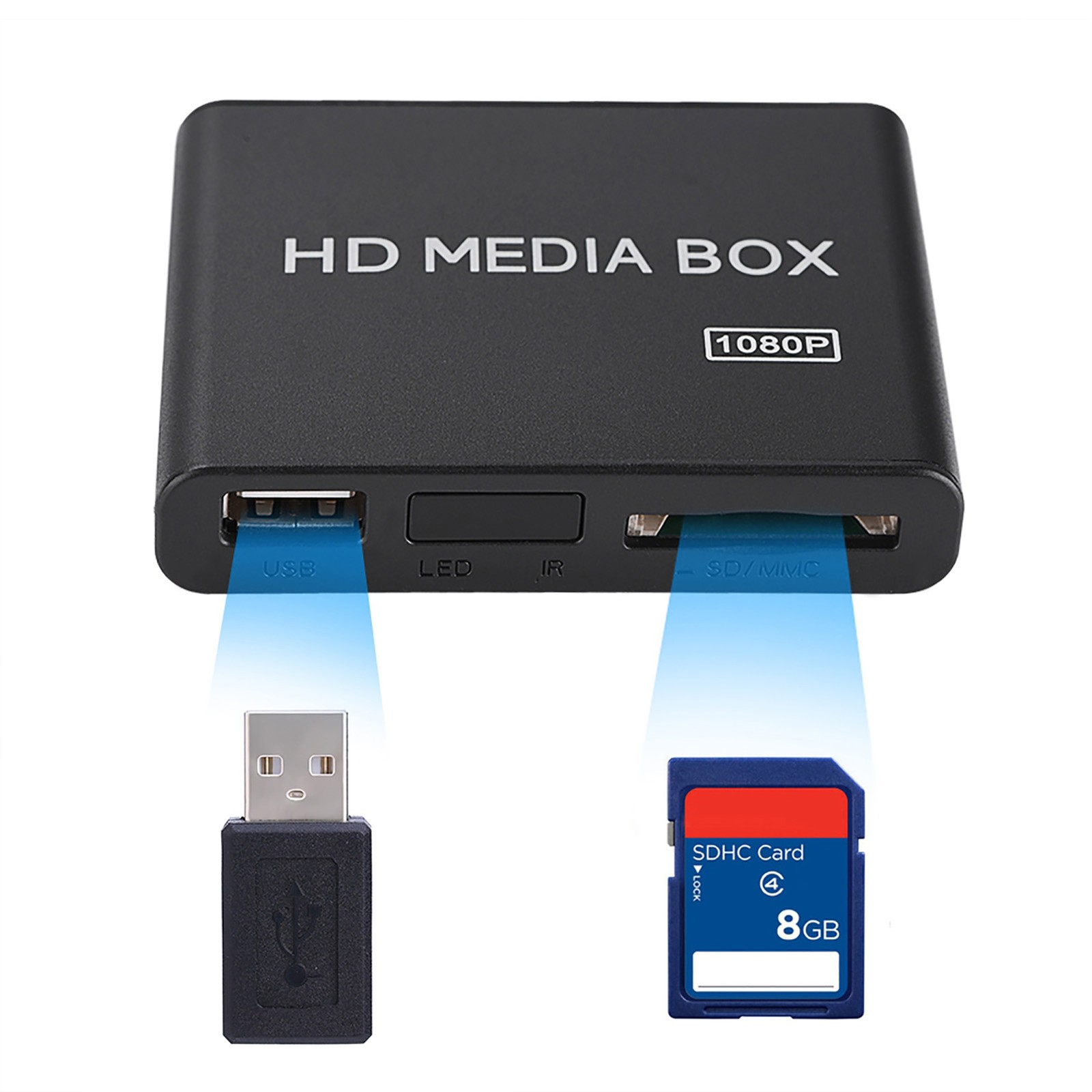 Full HD Box 1080P Media Player Box Support USB RMVB MP3 AVI MKV EU Plug❤TUA Part