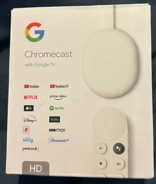 Google Chromecast with Google TV HD GA03131-US new snow