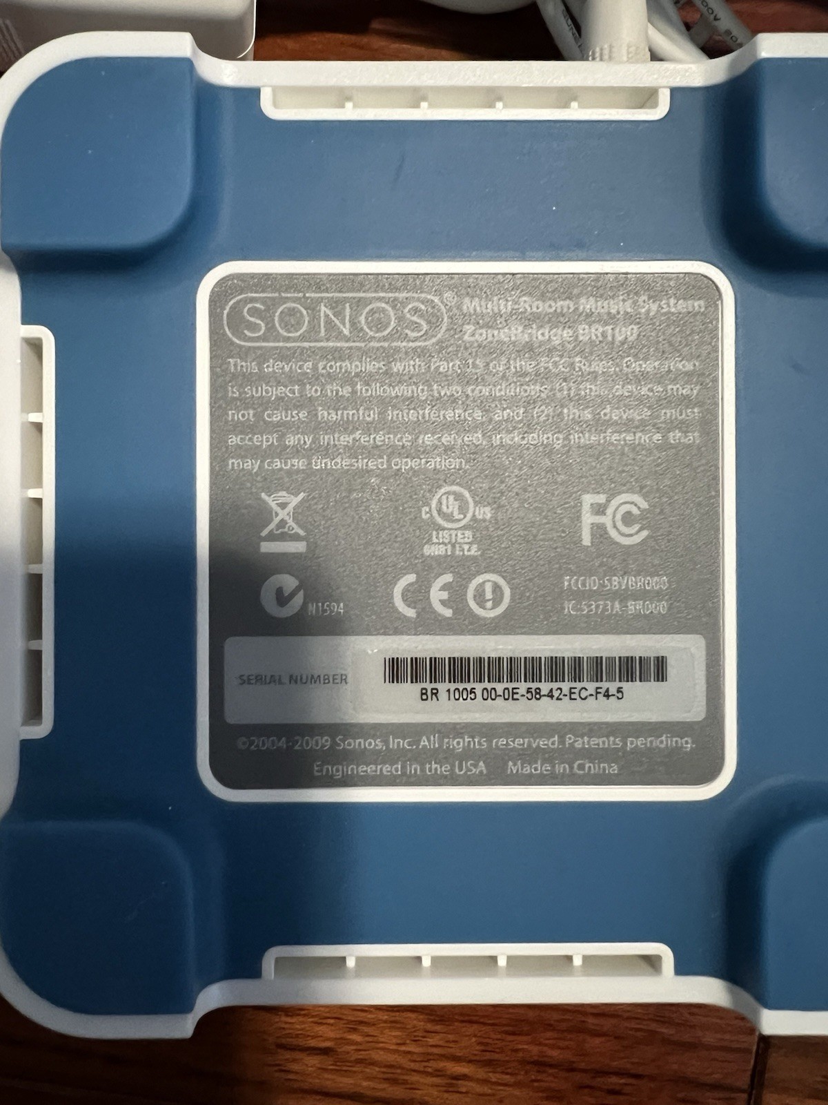 Sonos ZoneBridge BR100 Wireless Multi Room Music System Network Adapter