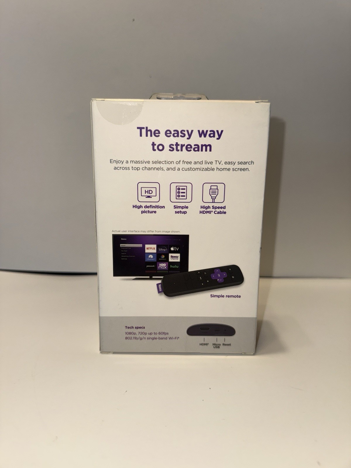 Roku LE HD Streaming Media Player with High Speed HDMI Cable & Simple Remote New