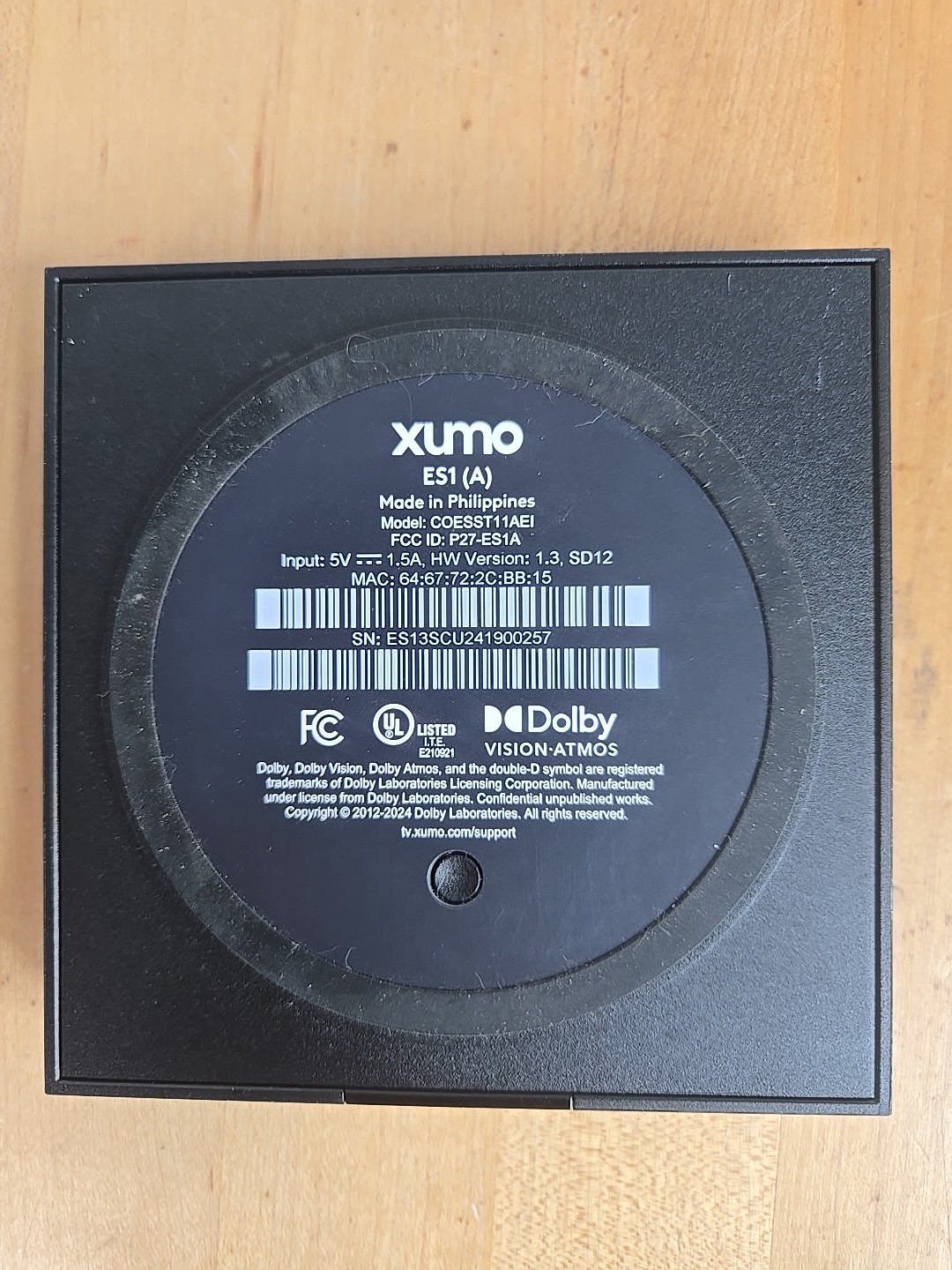 Xumo Stream Box 4K UHD Streaming Media Player w /Remote NO CHARGER Uses A Type C