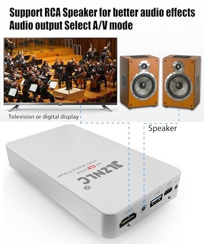 4K Ultra HD Media Player & HDD Enclosure, Play MP4 MKV Videos, Auto Playback, US