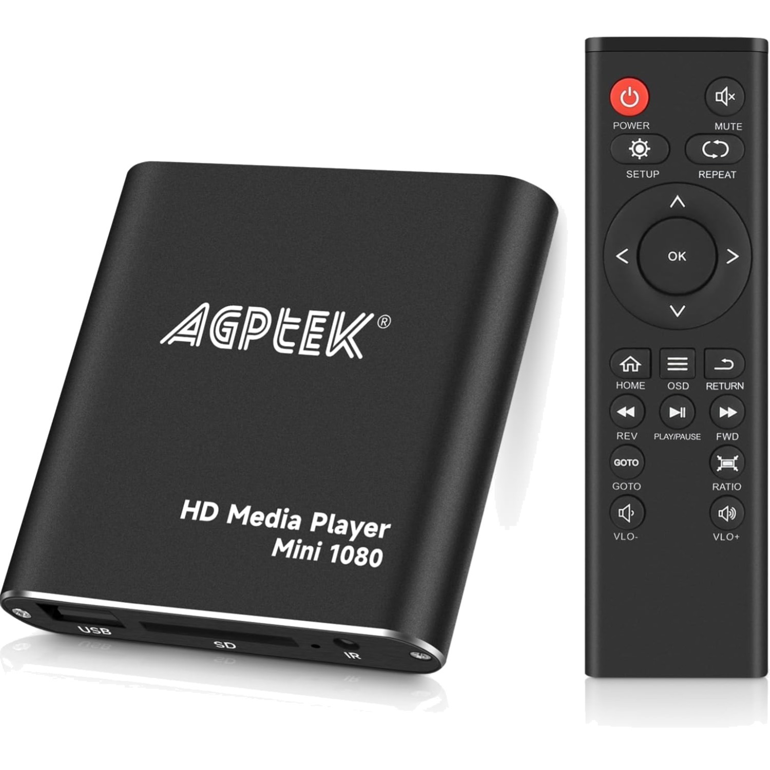 HDMI Media Player Black Mini 1080p Full-HD Digital Media Player for TV