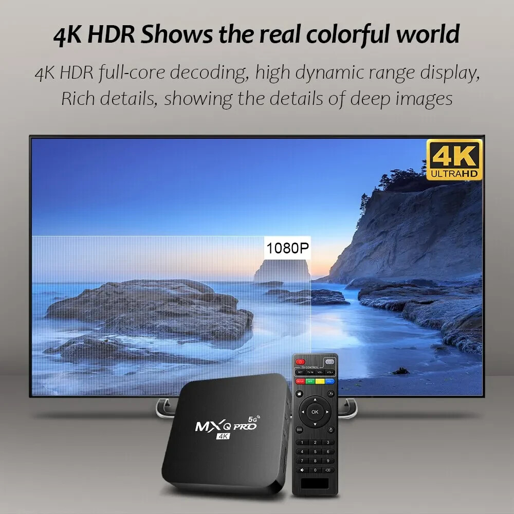 Smart TV Box MXQ-PRO 4K HD Android 10.0 TV BOX 2.4/5G Dual-WIFI 3D Video D