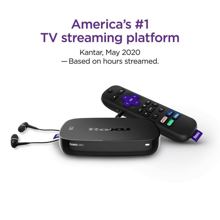 NEW Roku Ultra 4K/HD/HDR Streaming Media Player with JBL Headphones 4661R- Black