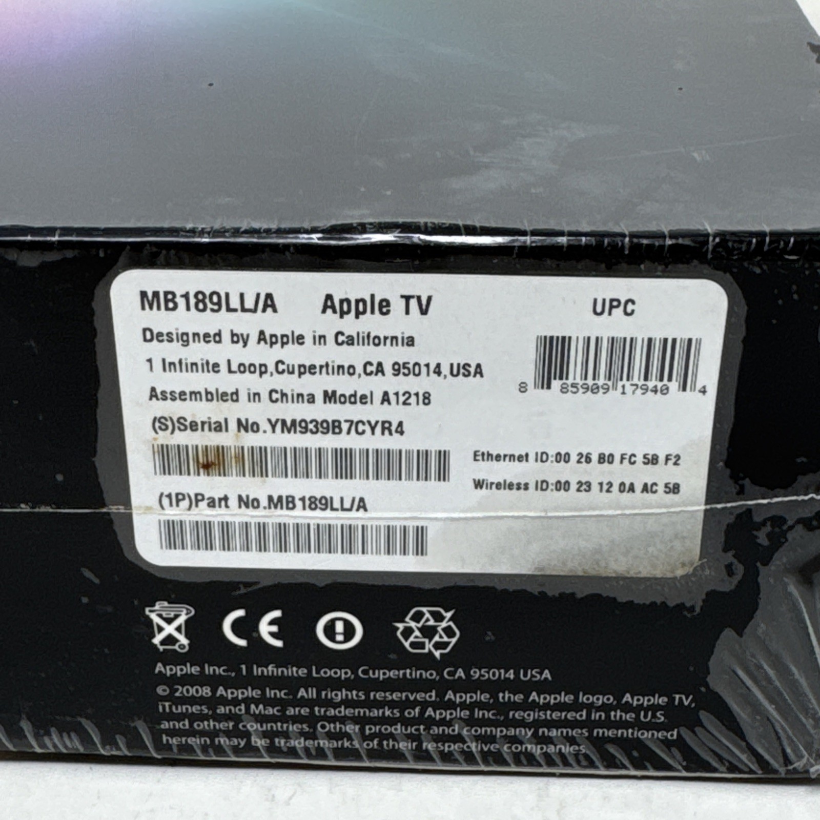 NEW & SEALED! Apple TV (1st Gen) 160GB MB189LL/A Media Streamer Model A1218 (B9)