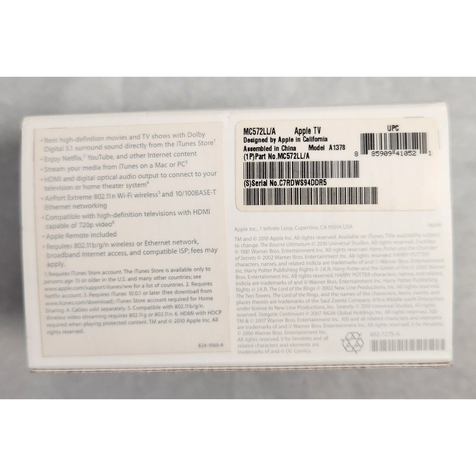Apple TV 2nd Generation 8GB Tested Media Streamer A1378 Open Box