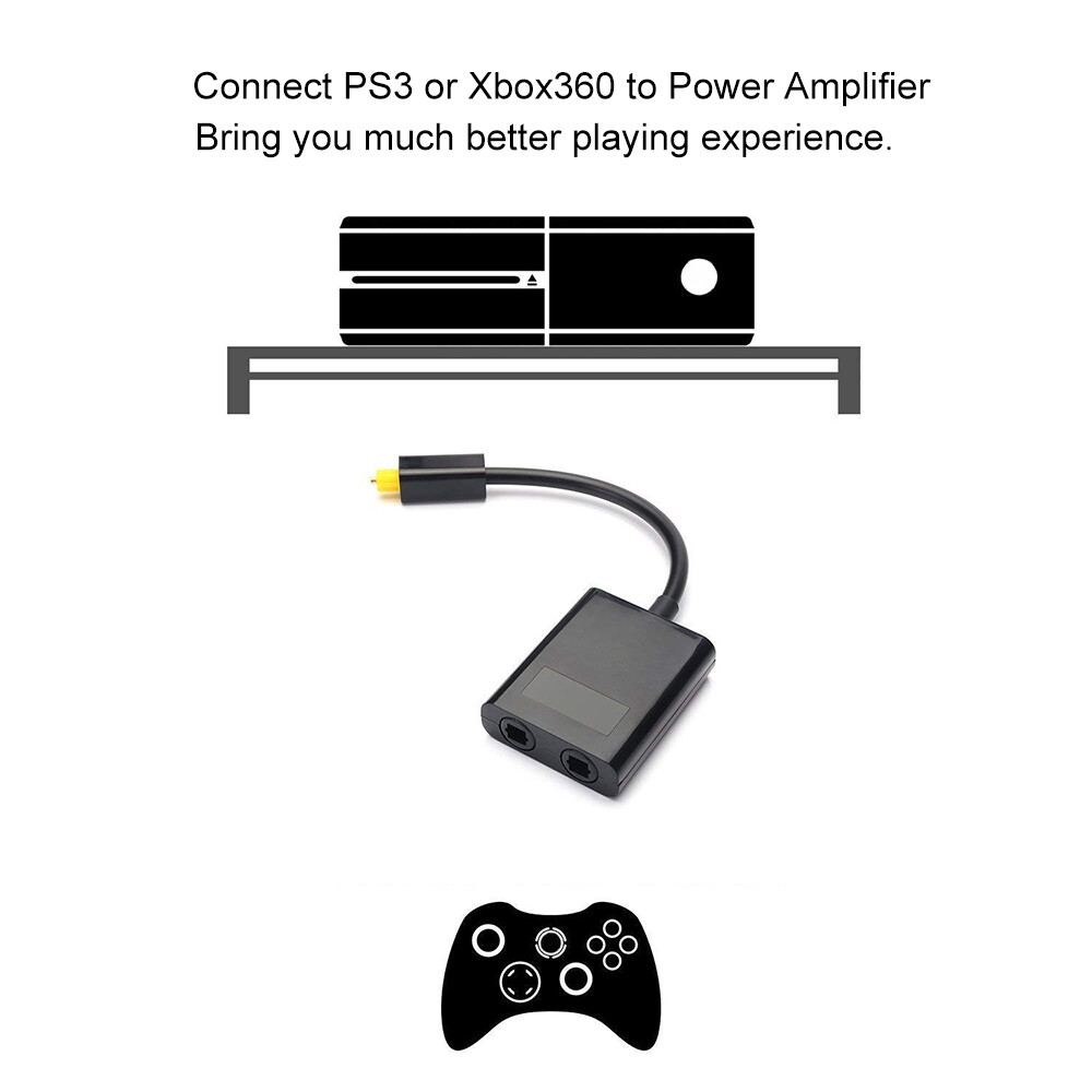 Digital Optical Fiber Cable Splitter Audio for TV Xbox360 E6D0