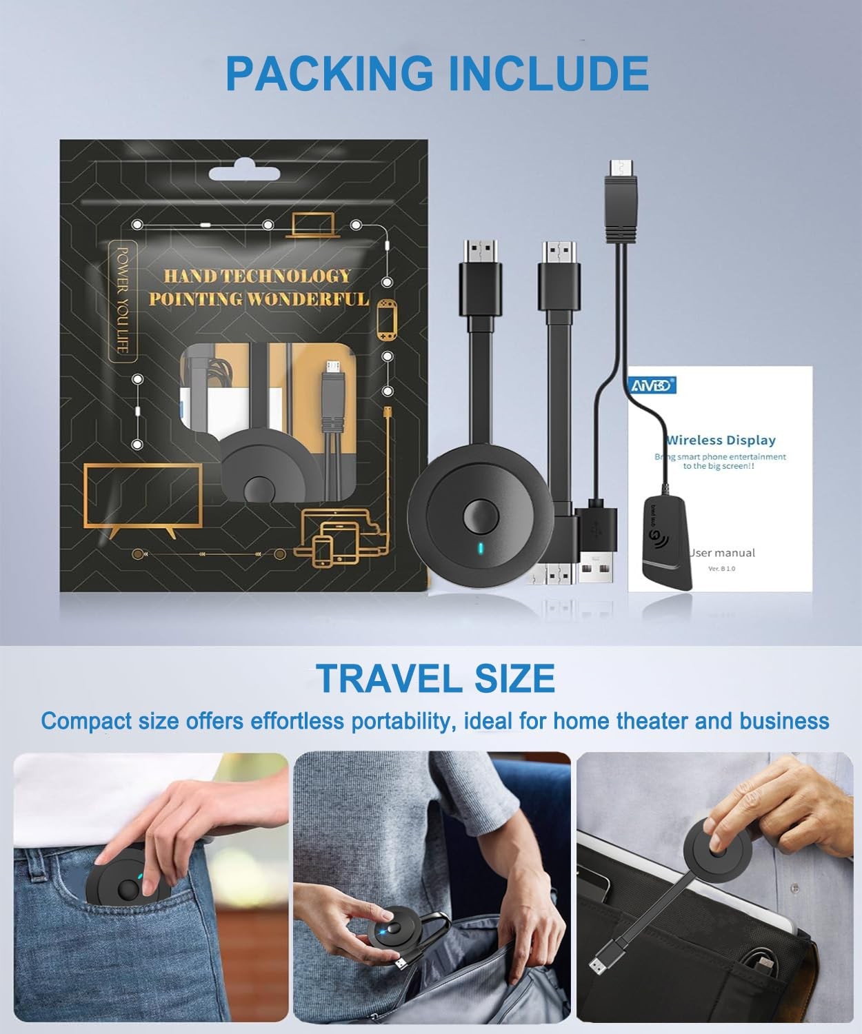 4K Wireless HDMI Adapter for iPhone, Android, Windows – Airplay, Miracast, DLNA