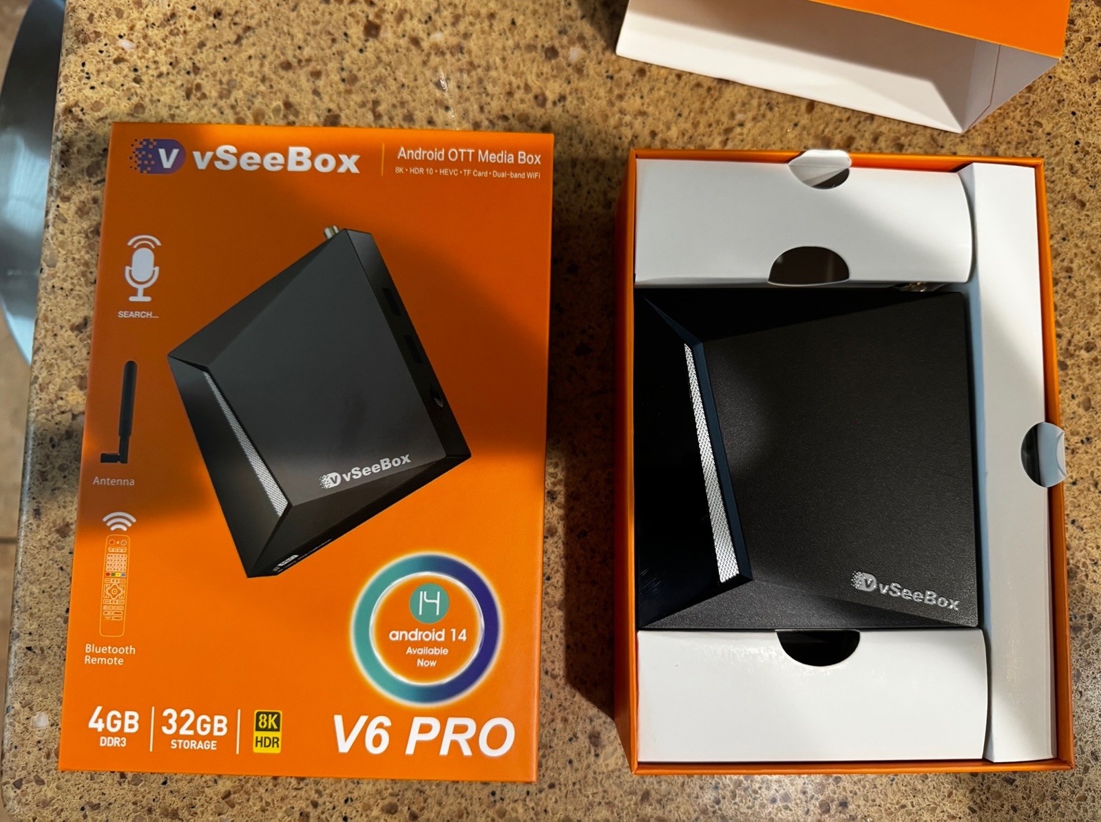 vSeeBox V6 PRO Android 14 TV Box 32GB/4GB 8K HDR WiFi HDMI Black