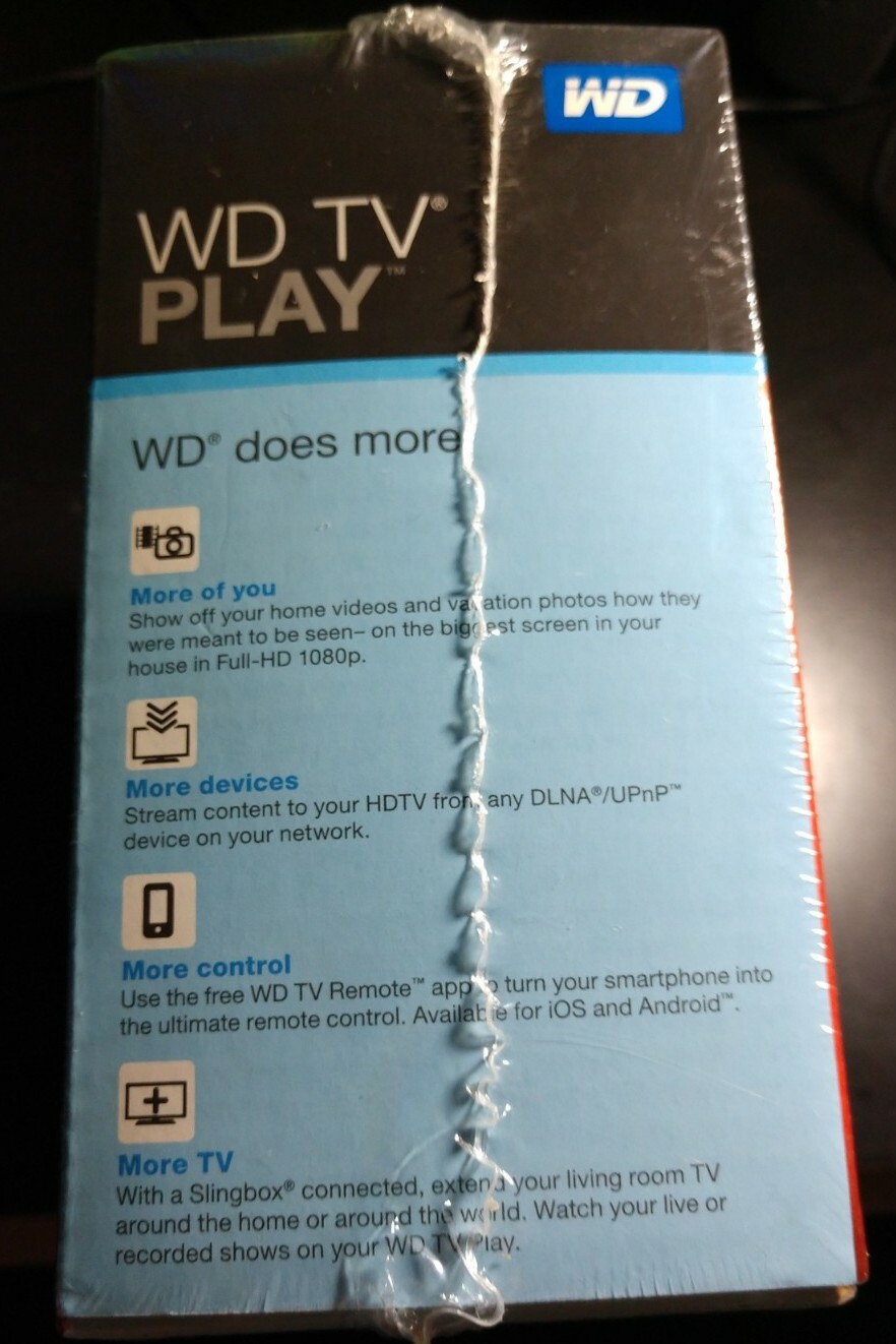 Western Digital WD TV Play Digital 1080p WiFi Media Player Streamer New/Sealed