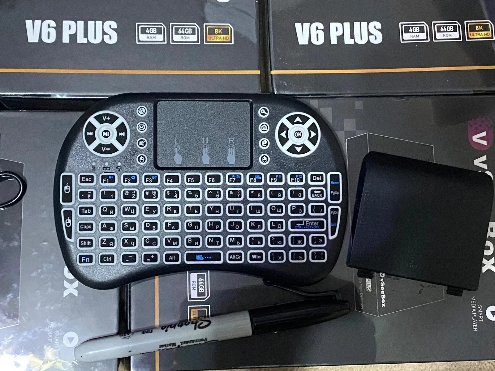 New 2026 V6 Plus + Mini Keyboard. Backlit Voice Remote, 8K, Lifetime Support