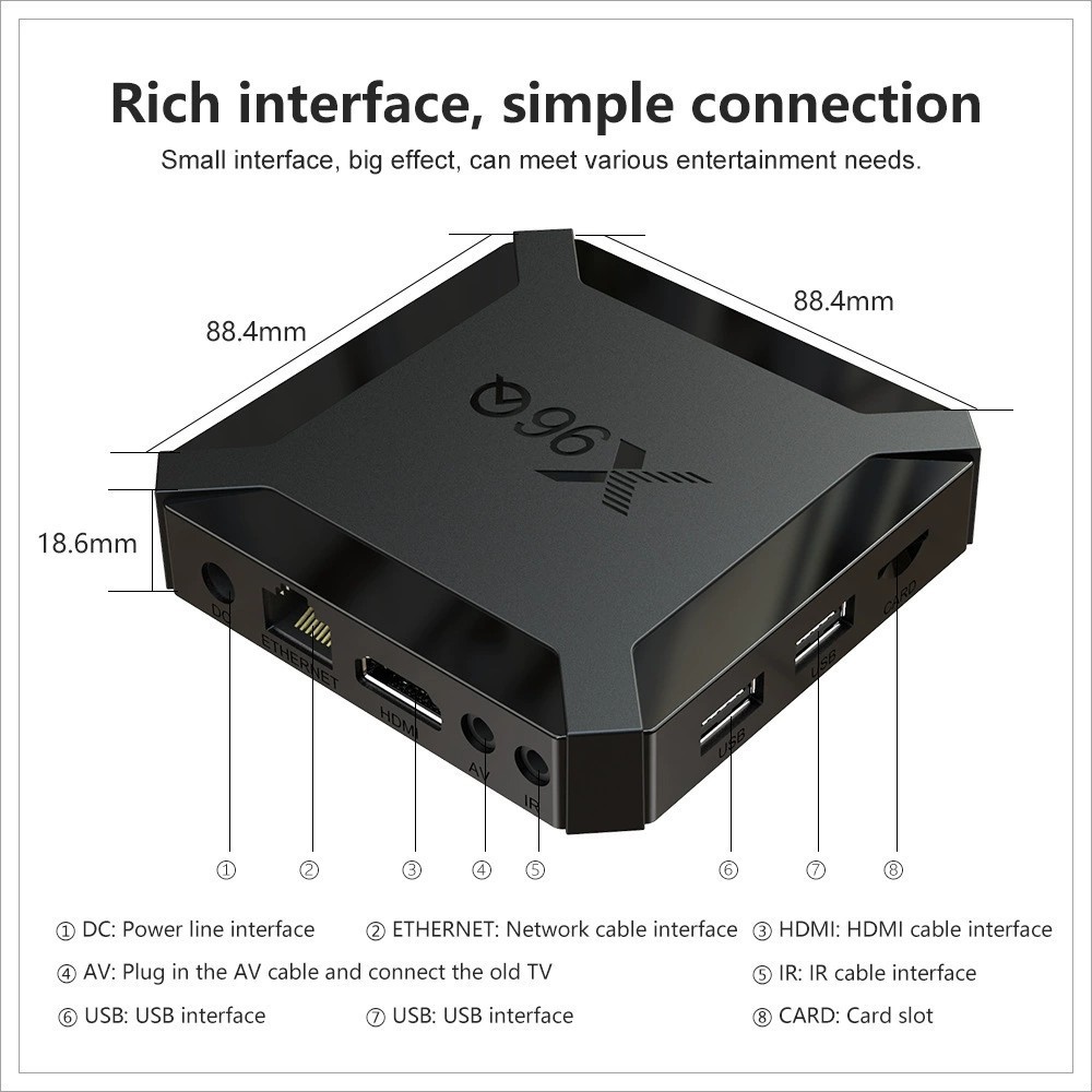 Android 10.0 TV Box X96Q Quad Core HD 4K Media Stream Player Mini PC 2.4G WiFi
