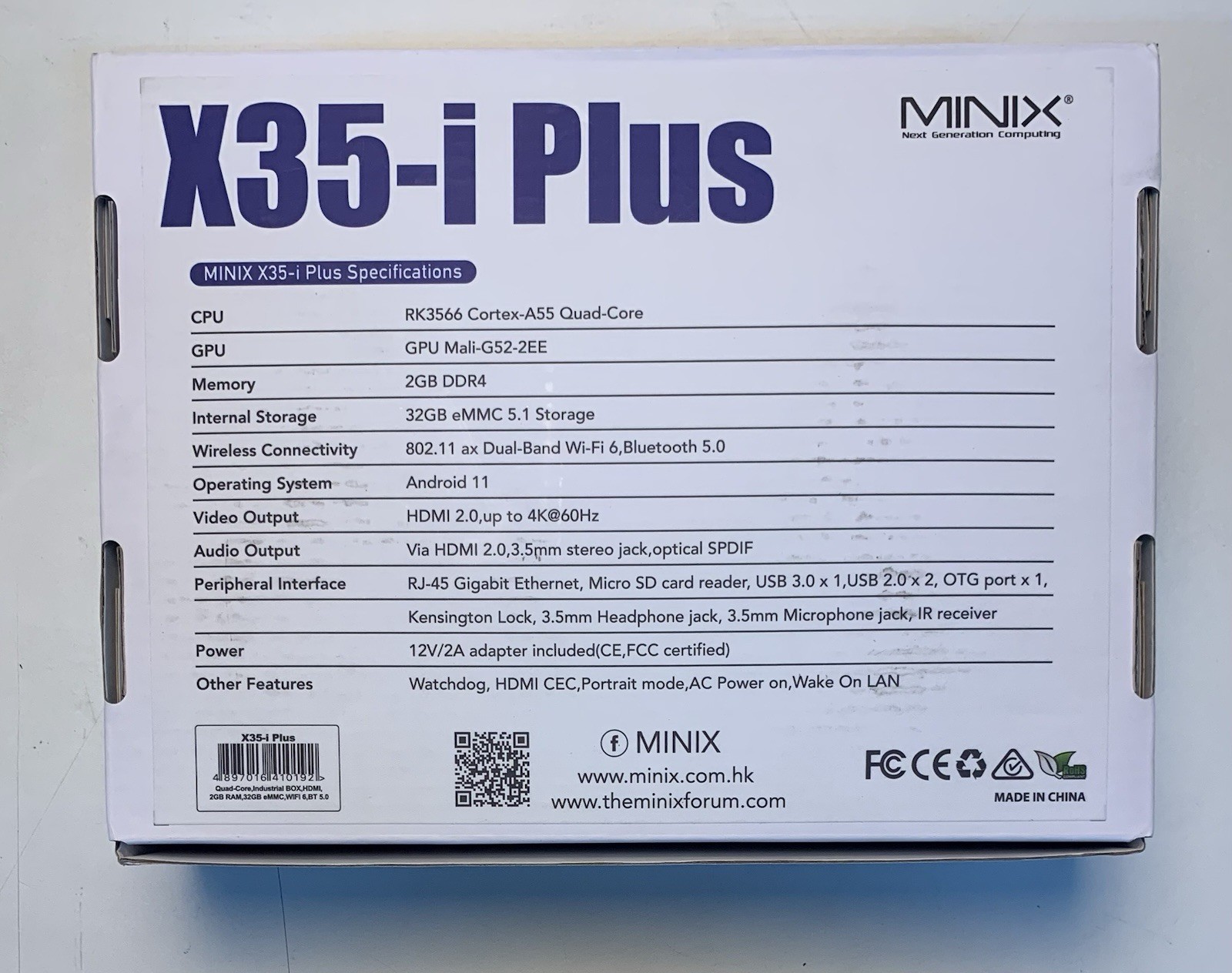 MINIX X35-i Plus 4K Industrial Android TV Box 16GB