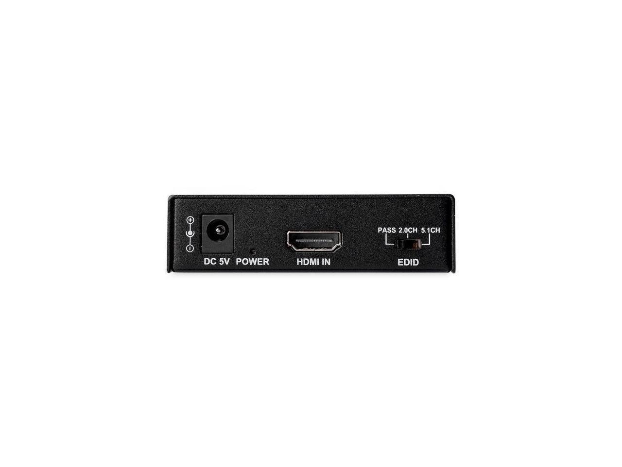 StarTech.com 4K HDMI Audio Extractor with 40K 60Hz Support – HDMI Audio De-embed