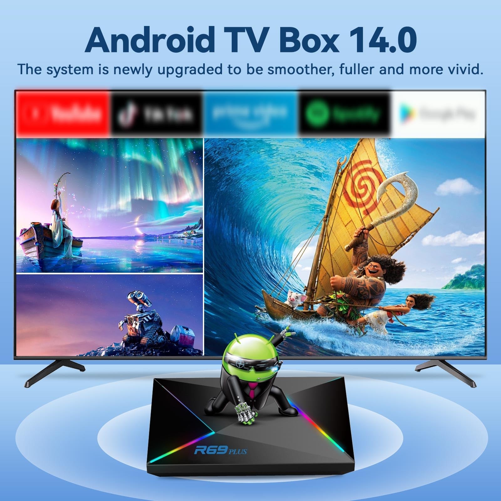 Easytone Android Tv 14.0 2026 4Gb Ram 32Gb Rom Android 14 Tv 4K 8K Wifi6 1000M
