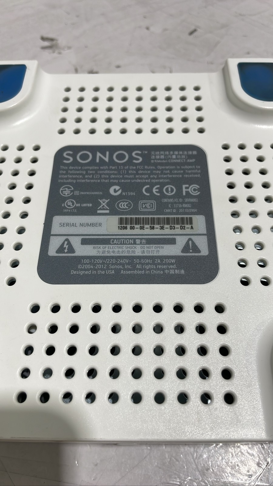 Sonos CONNECT:AMP Gen 1 1206000E583ED3D2A Wireless Streaming Amplifier