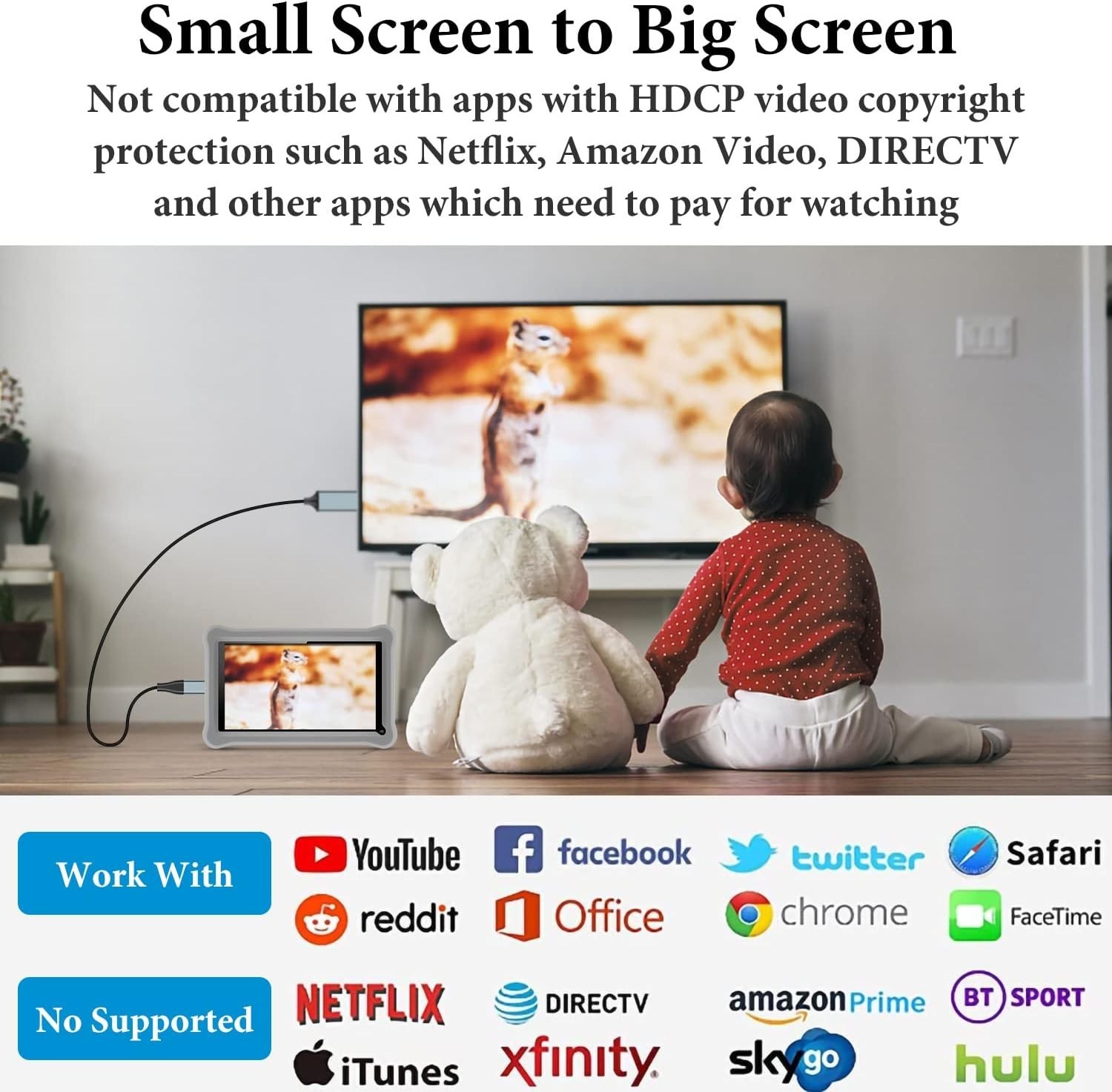 iShare iOS Wireless HDMI Display Adapter for iPhone, Streaming Mirroring Devi…