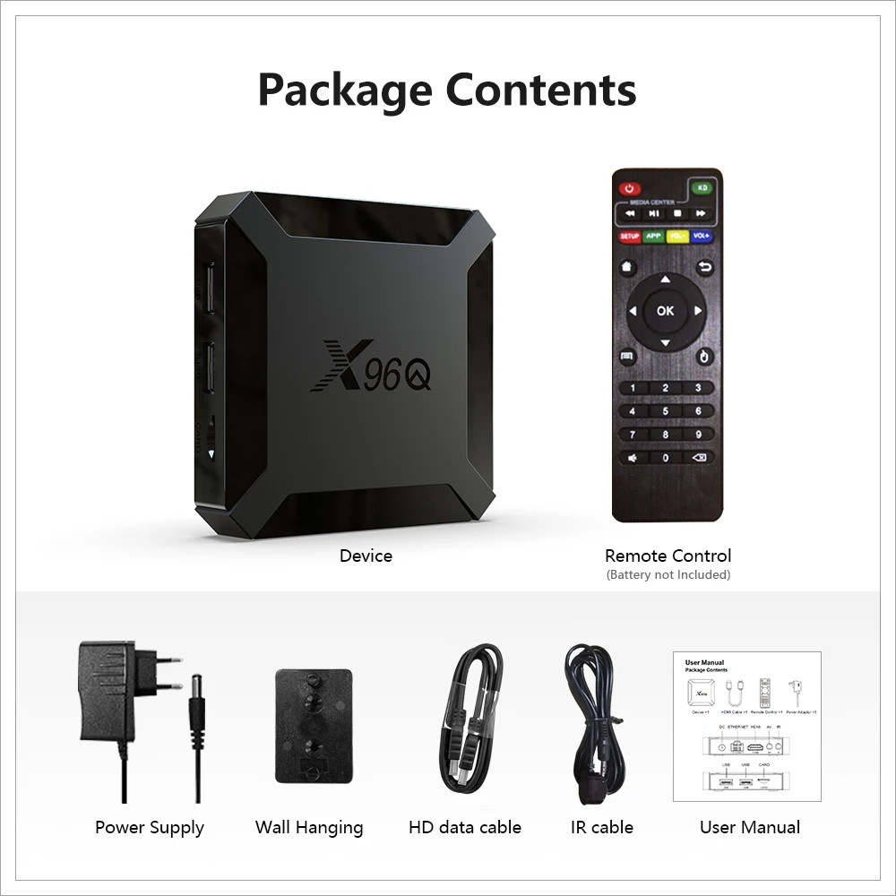 High Quality X96Q Smart TV BOX Android 10.0 Allwinner H313 Quad Core 2GB 16GB 4K