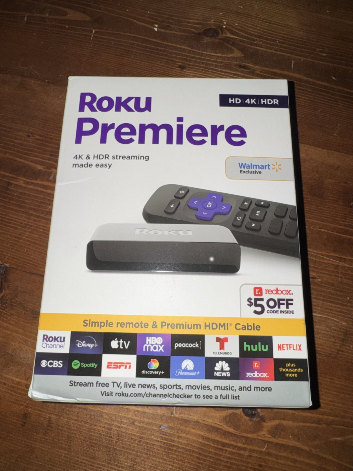Roku Premiere 4K HD & HDR Streaming Device – New in Box