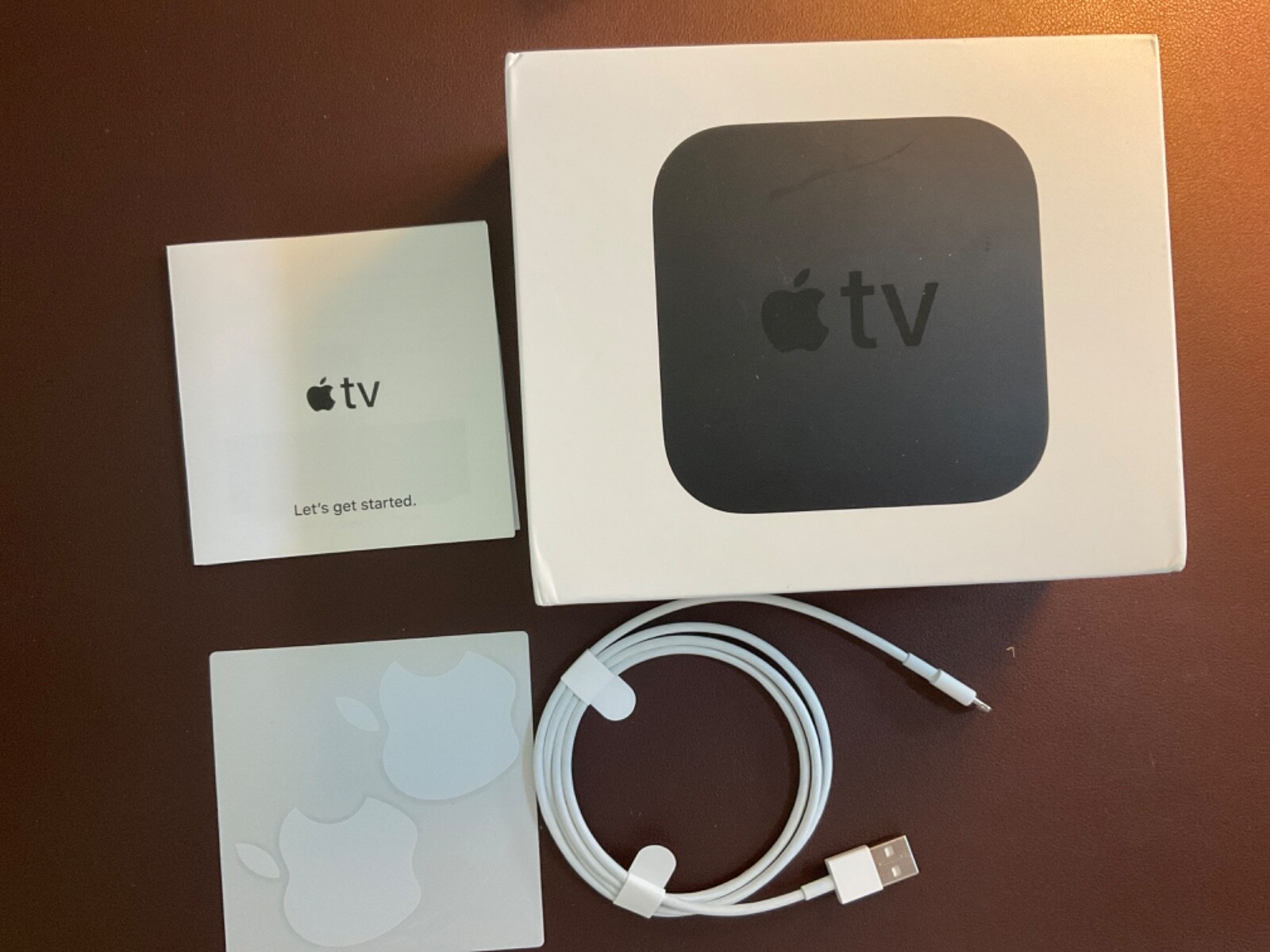 Apple TV Empty Box, Model 1625, 32 GB (Empty Box Only) w/Decals, Papers & Cord