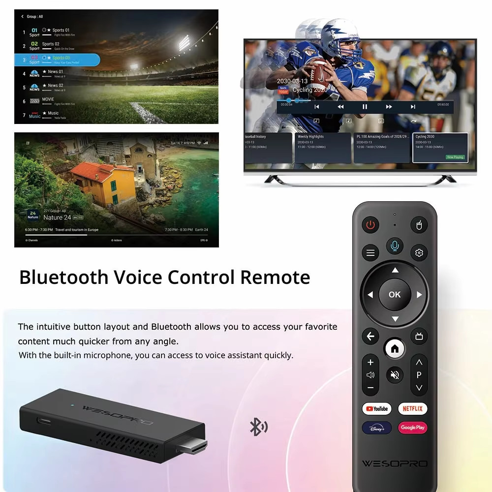 TV Stick G2 Android 12 Smart TV Dongle 2GB RAM 16GB ROM 2.4GHz 5.0GHz Wifi 6 BT5