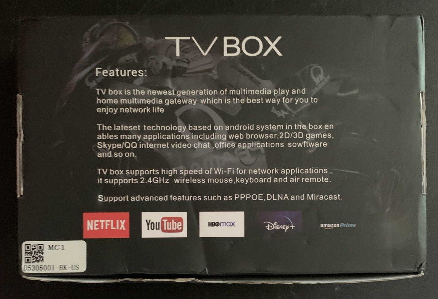 MXQ Pro 4K Android TV Box 64 Bit Quad Core Hevc H.265 4K UCD Netflix Wi-Fi HDMI.