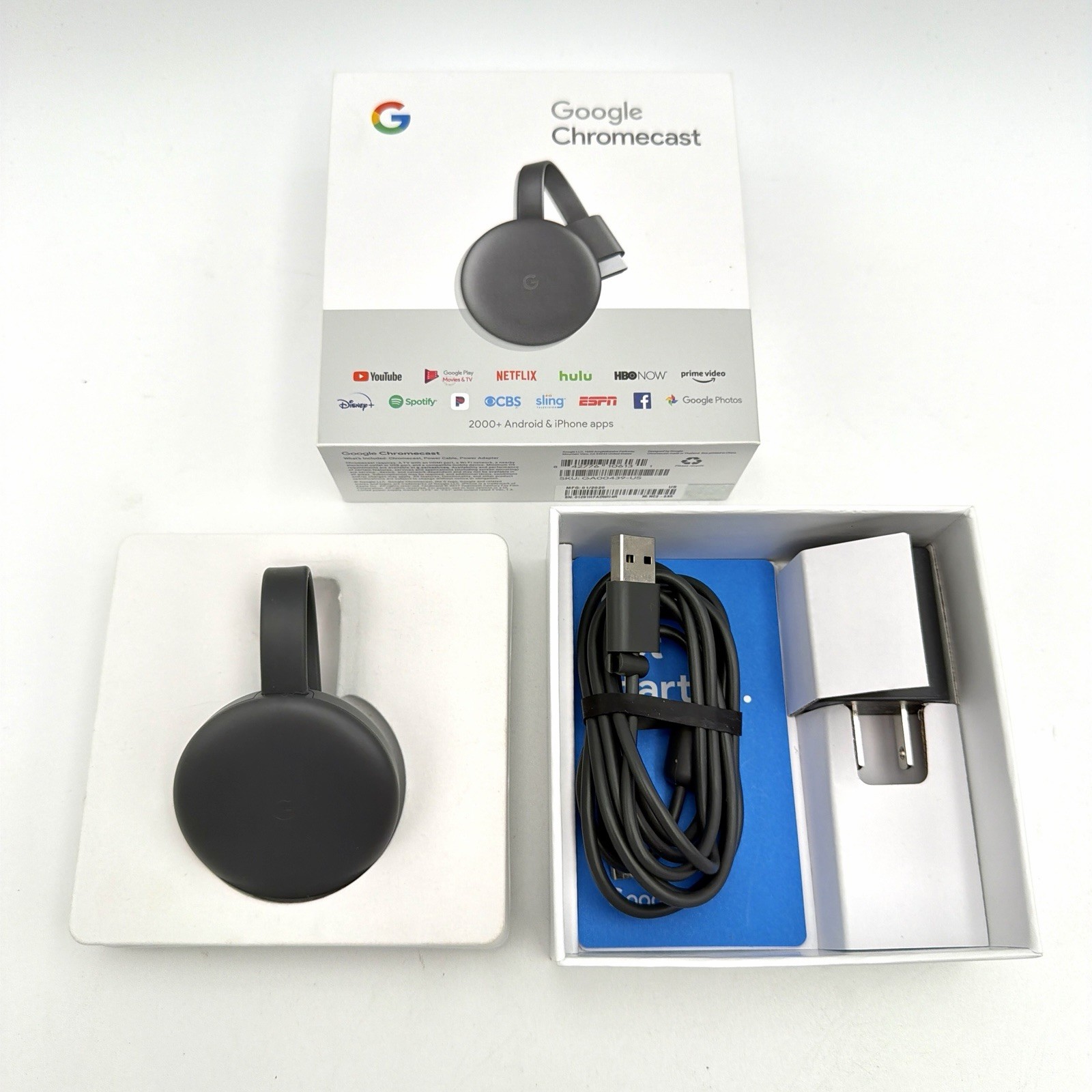 Google Chromecast 3rd Generation HDMI Streaming Media Player GA00439-US NC2-6A5