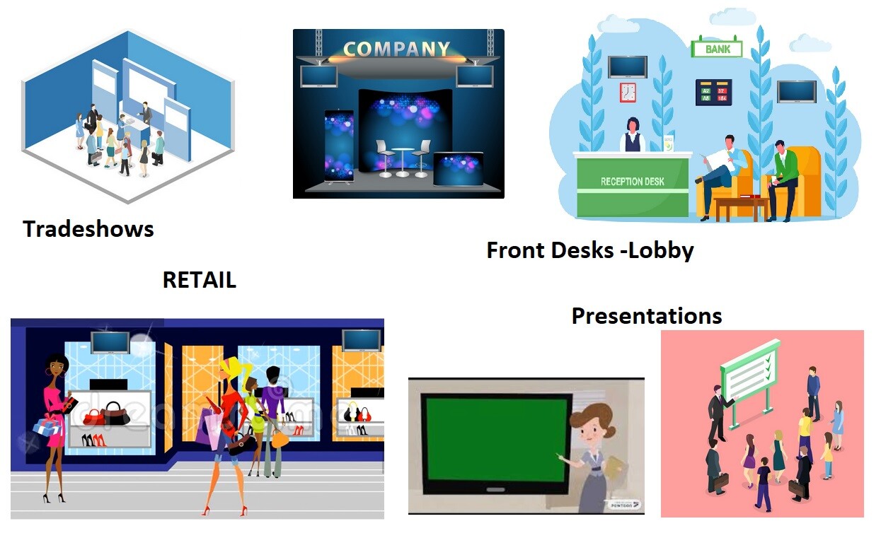 Simple Digital Signage Loop Video Player 4K HD 1080p HDMI for Trade Show Lobby