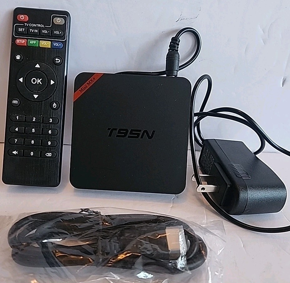 T95N TV BOX Mini XM Plus Media Streamer W/Remote No Manual See Pics/Desc