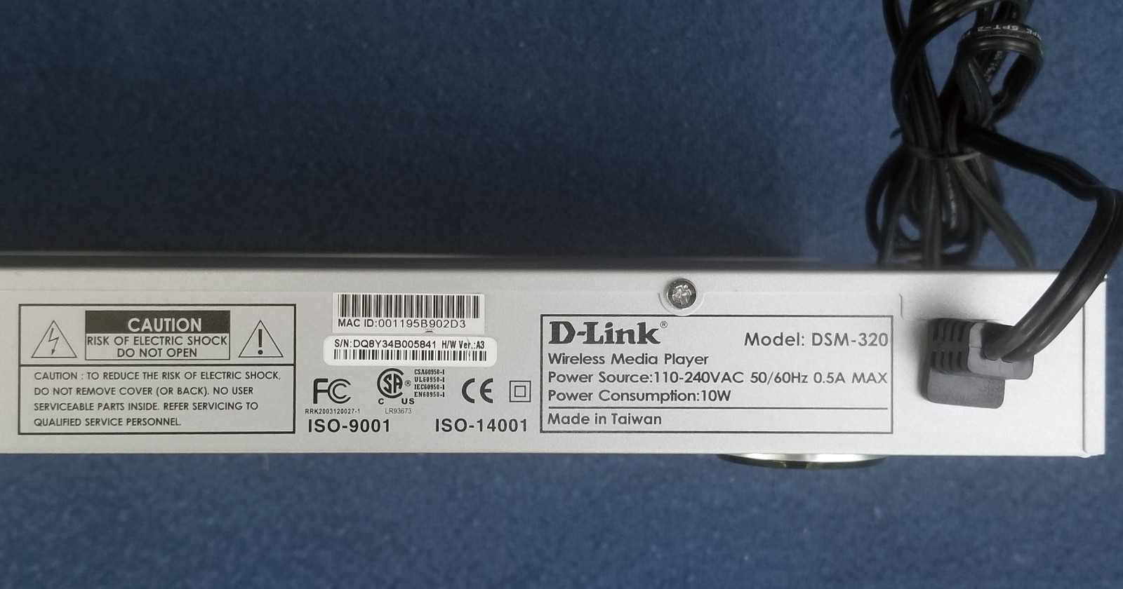 D-link Media Player Model DSM-320 Digital Media Streamer- Wireless