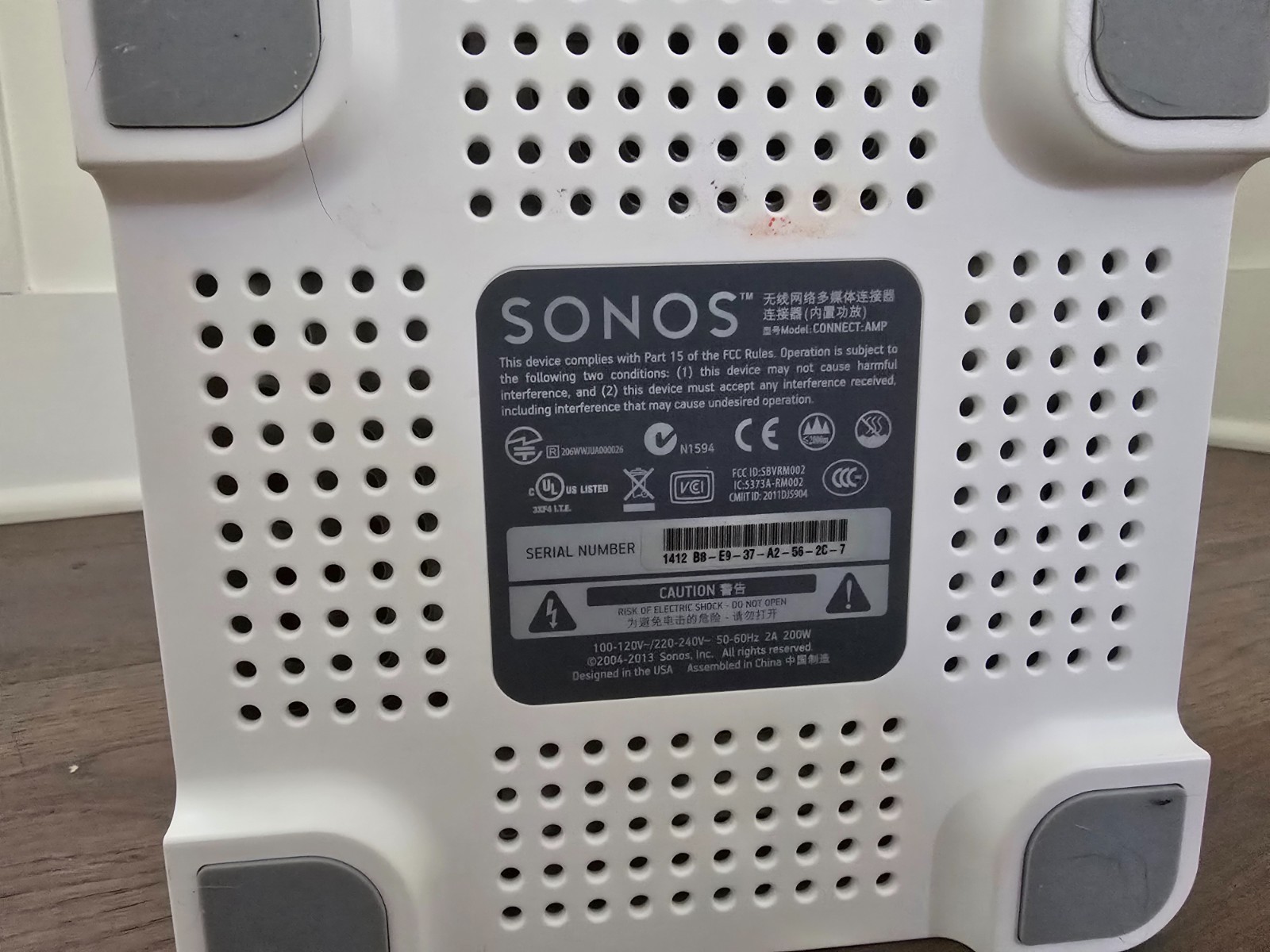 Sonos Connect:Amp *GEN 1* Digital Music Streamer – S1 App Only