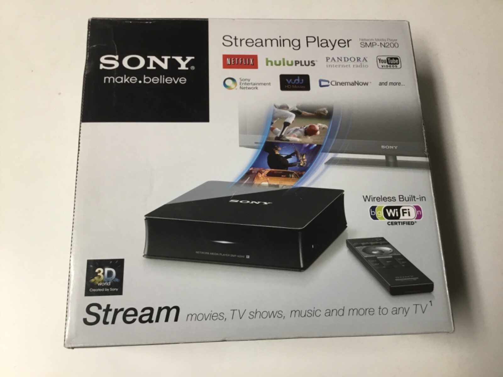 Sony SMP-N200 Network Media Player, Remote, Power Adapter, In Box Complete