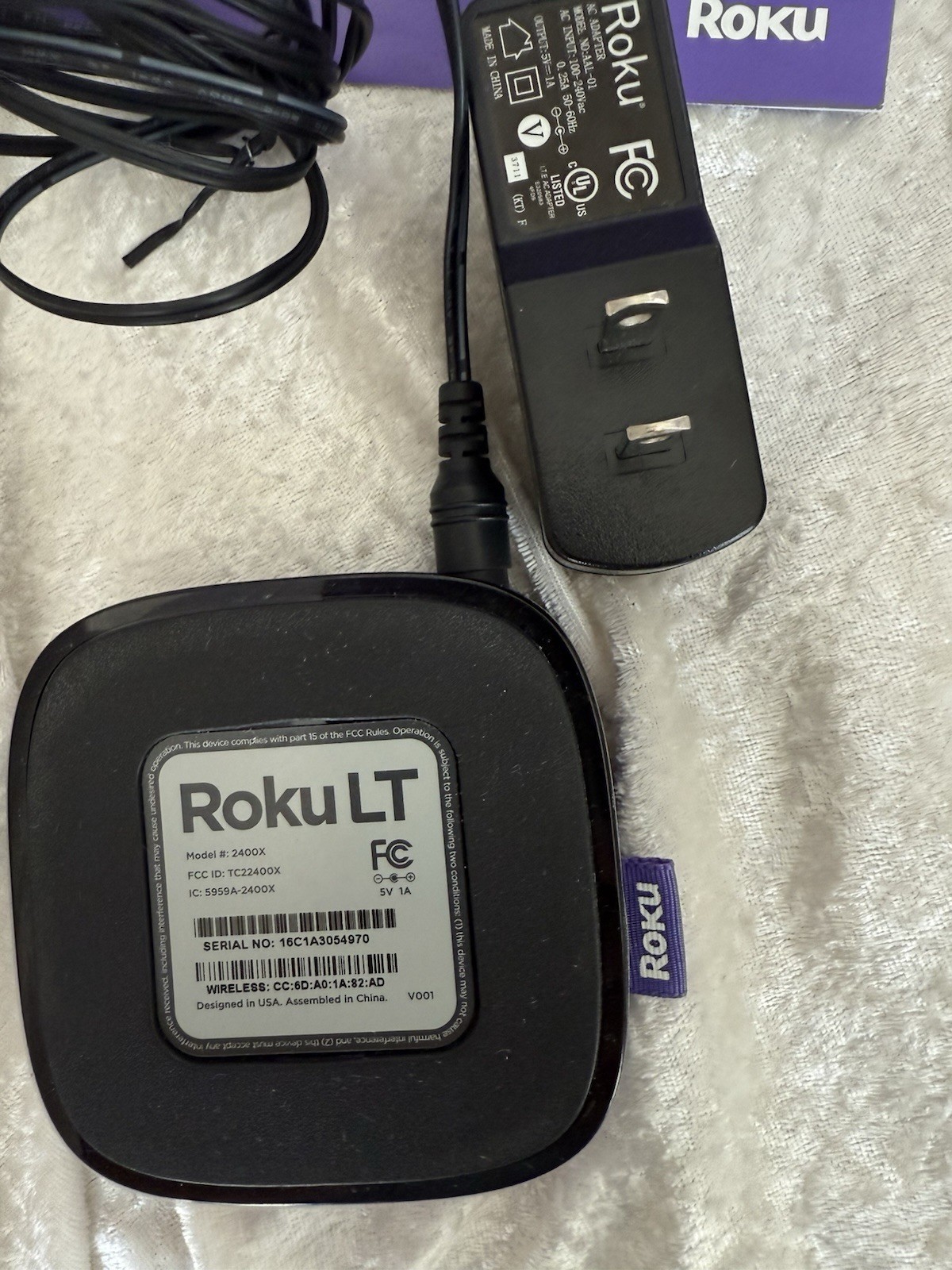 Roku LT (2nd Gen) Media Streamer 2400X NO REMOTE Purple – TESTED- 2 Counts