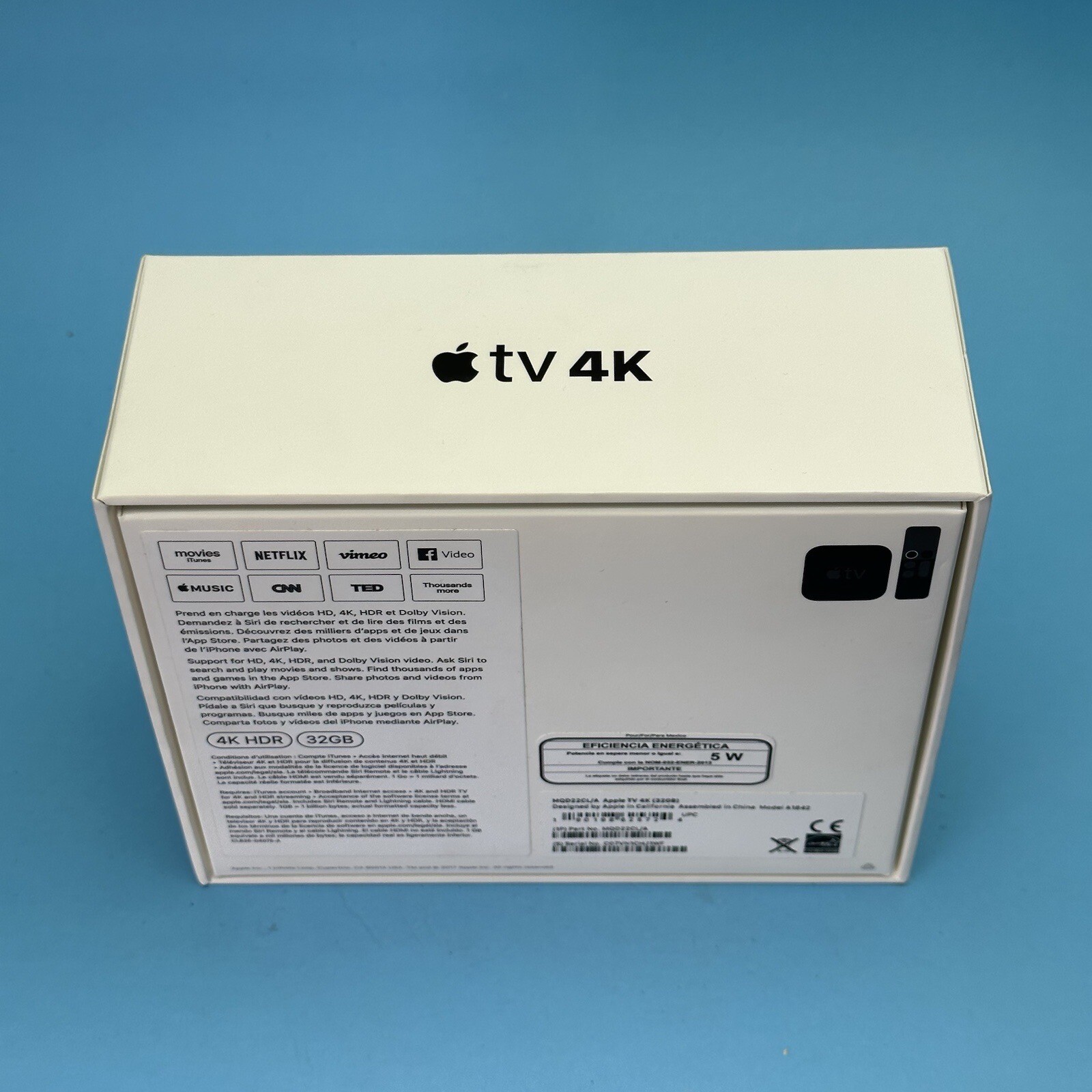 Empty Box Only Apple TV 5th Gen 4K HDR 32GB Black MQD22LL/A A1842 Stickers
