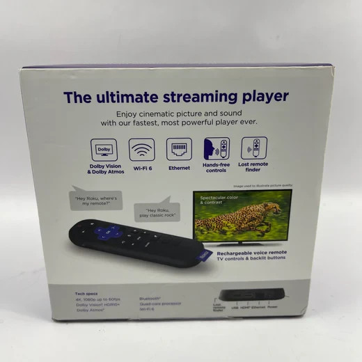 Roku Ultra HD 4K HDR Wi-Fi 6 Streaming Player (4850RW)