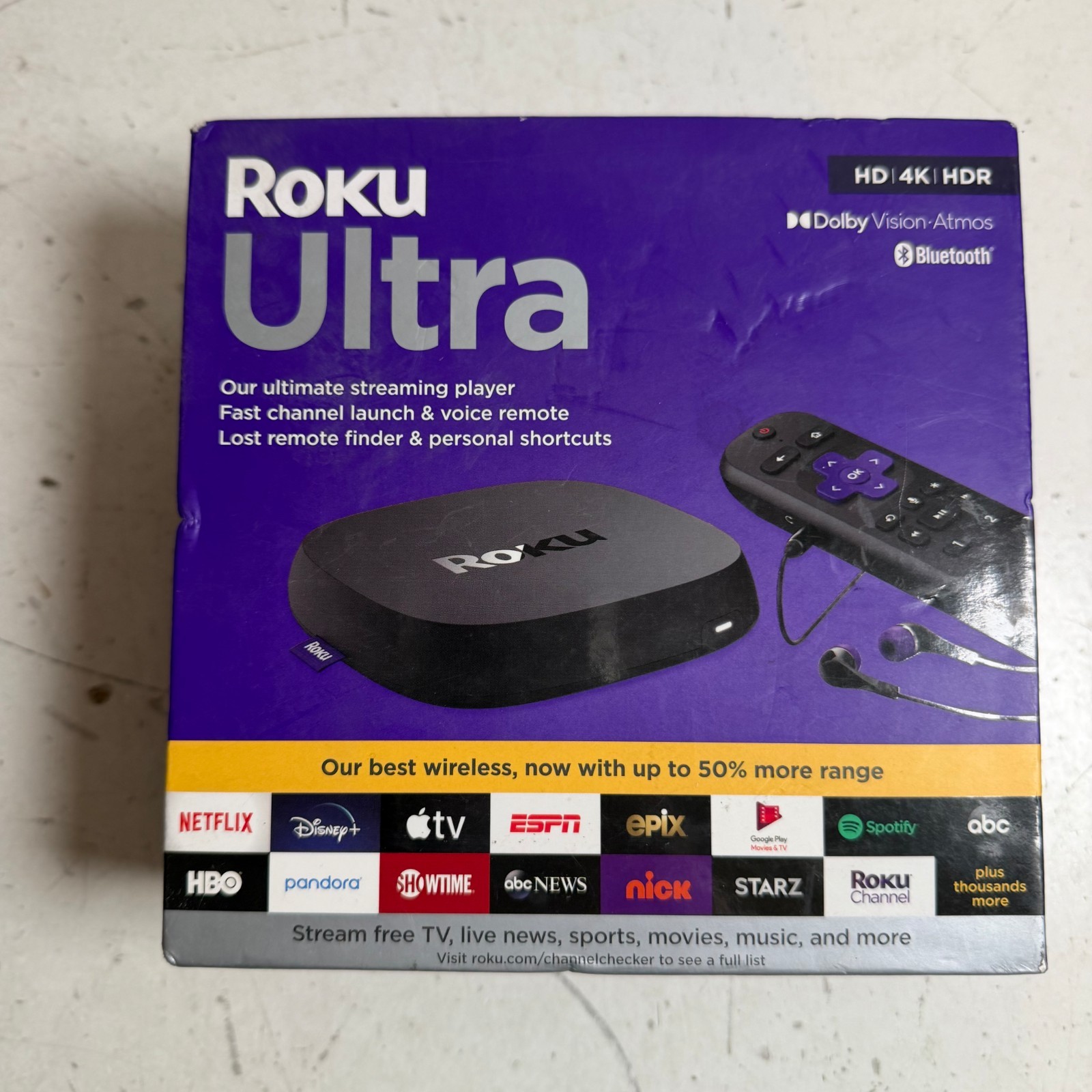 Roku Ultra 4800R Wireless Bluetooth HDMI Dual-Band Wi-Fi 4K HDR Streaming Player