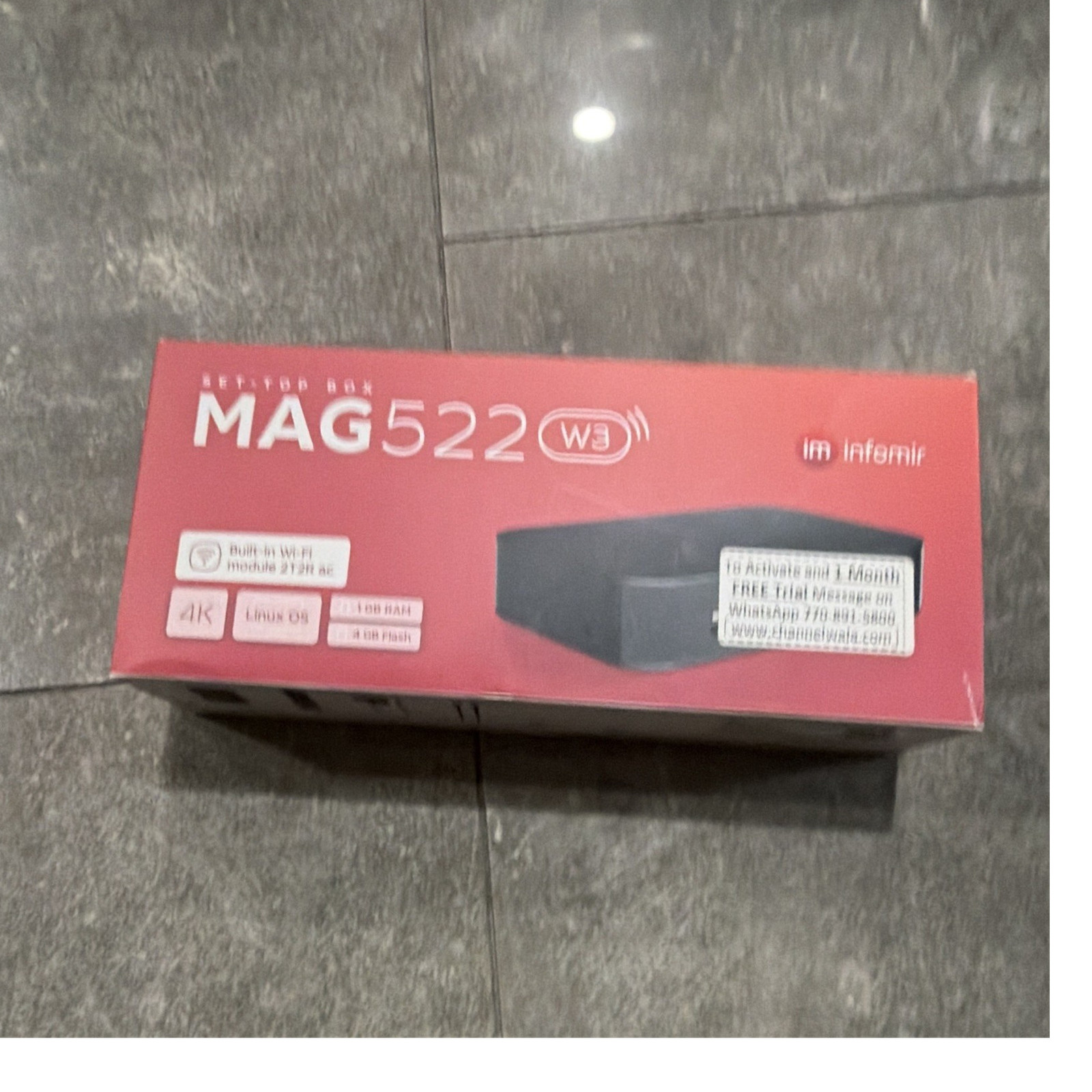 Infomir MAG522 W3 4K 2160p Linux IPTV Box Wi‑Fi HDR10 HDMI 4GB Quad Core