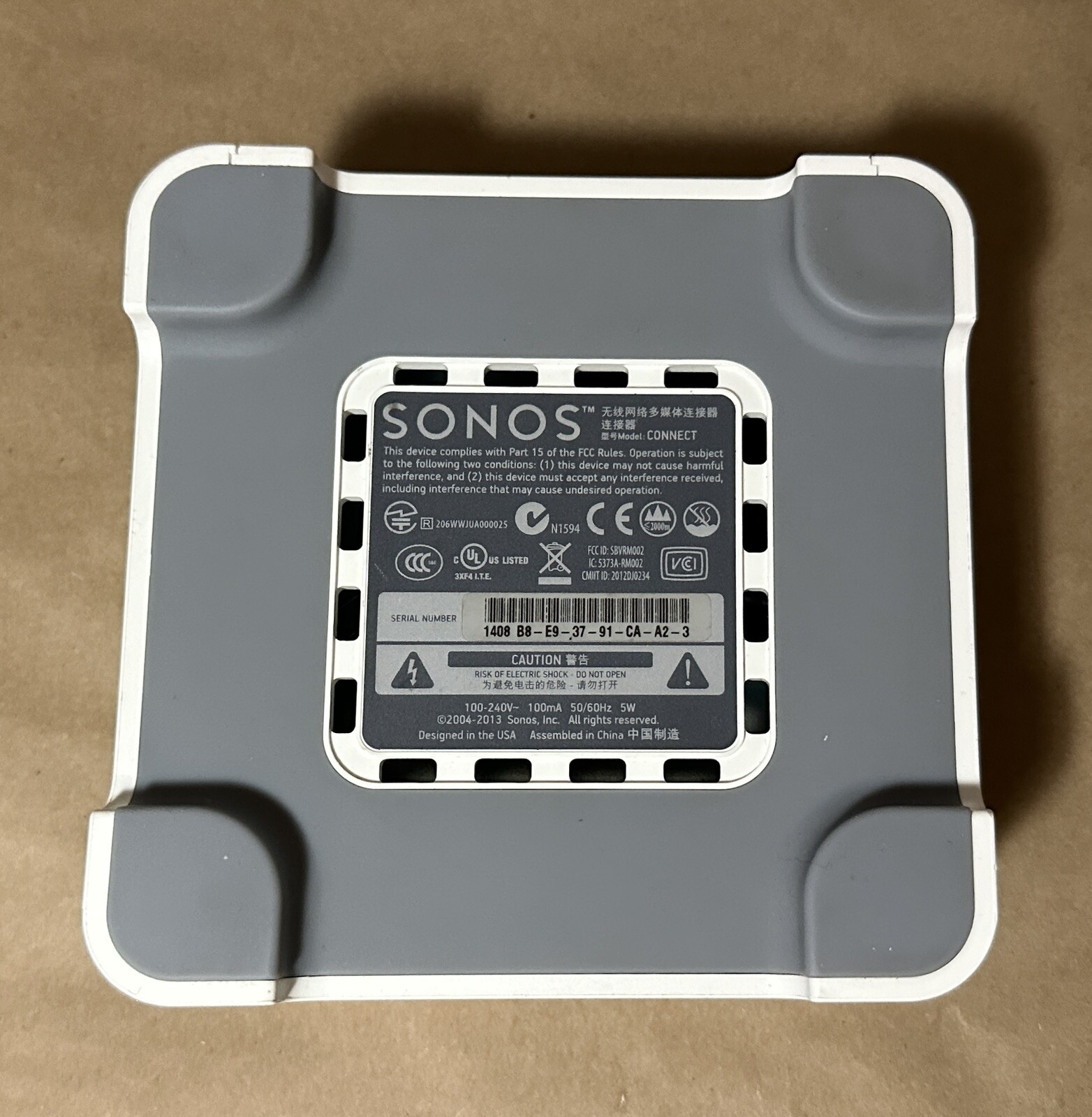 Sonos Connect Pre-Amp for Home Audio Receiver 1st Gen S1 TESTED
