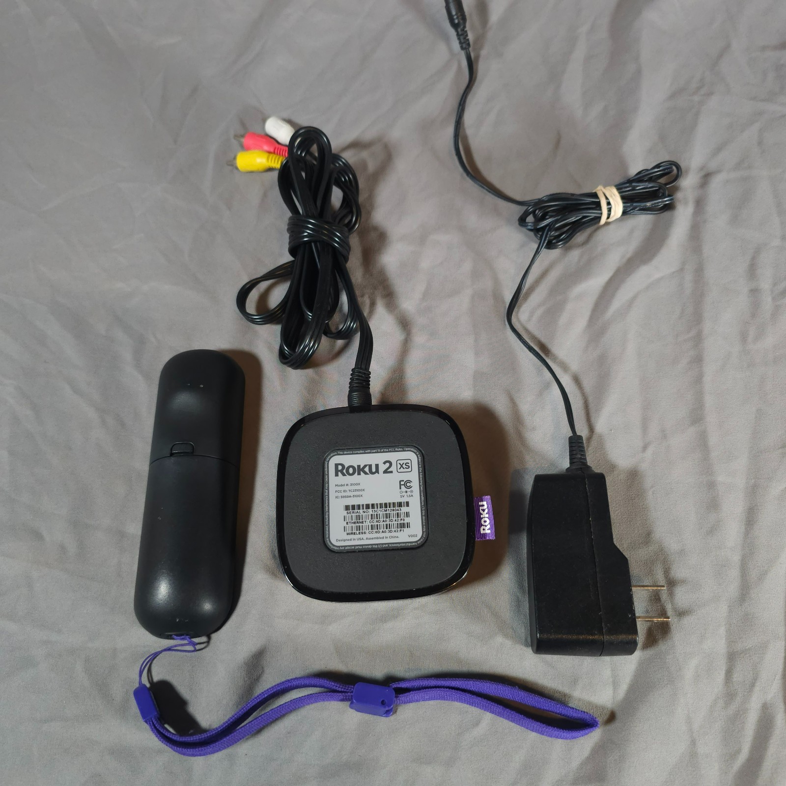Roku 2 XS 2nd Generation Media Streamer 3100X – Remote, HDMI, AV & Power Tested