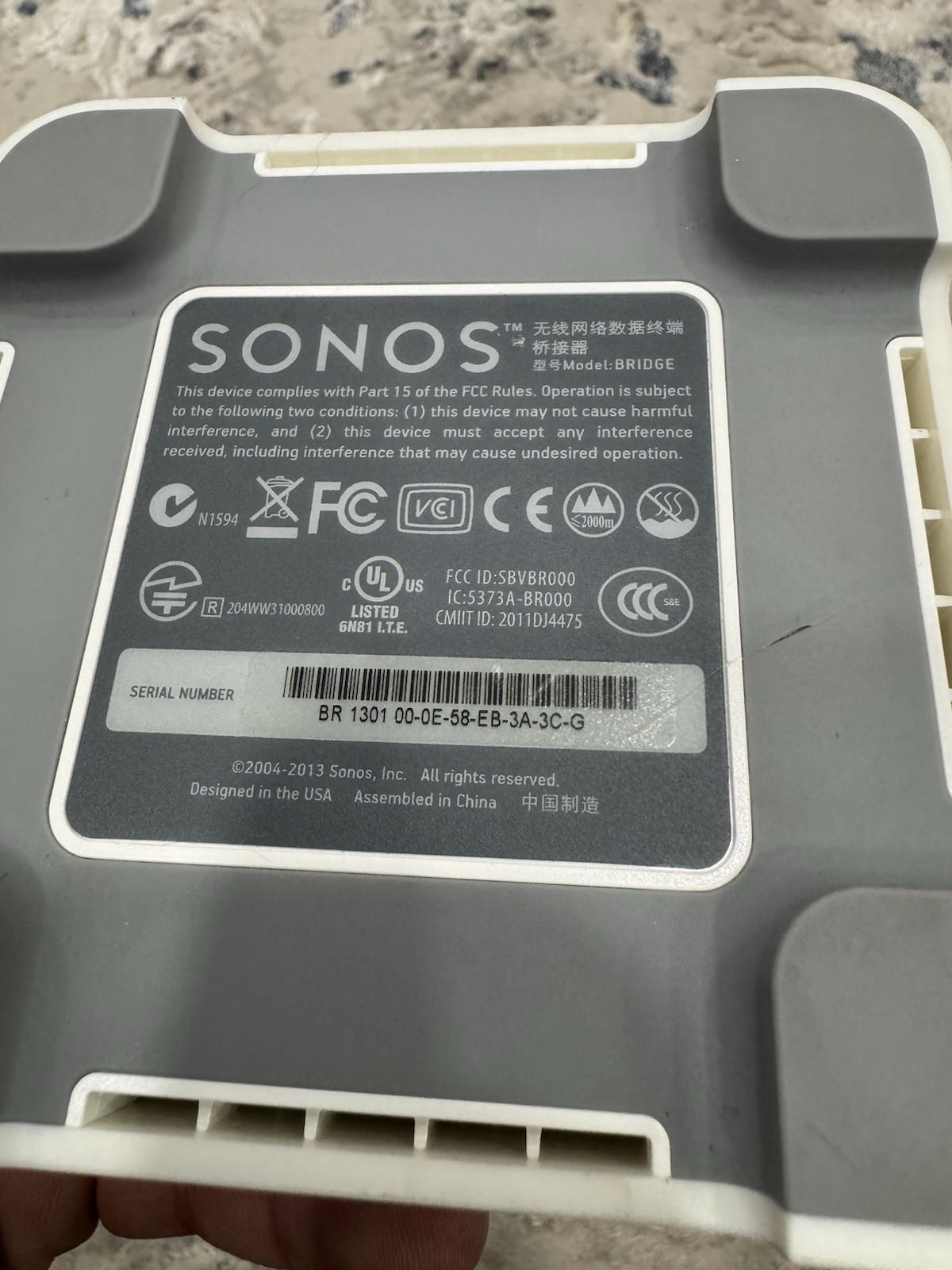 Sonos Connect Bridge (White) in Excellent Condition without Adapter