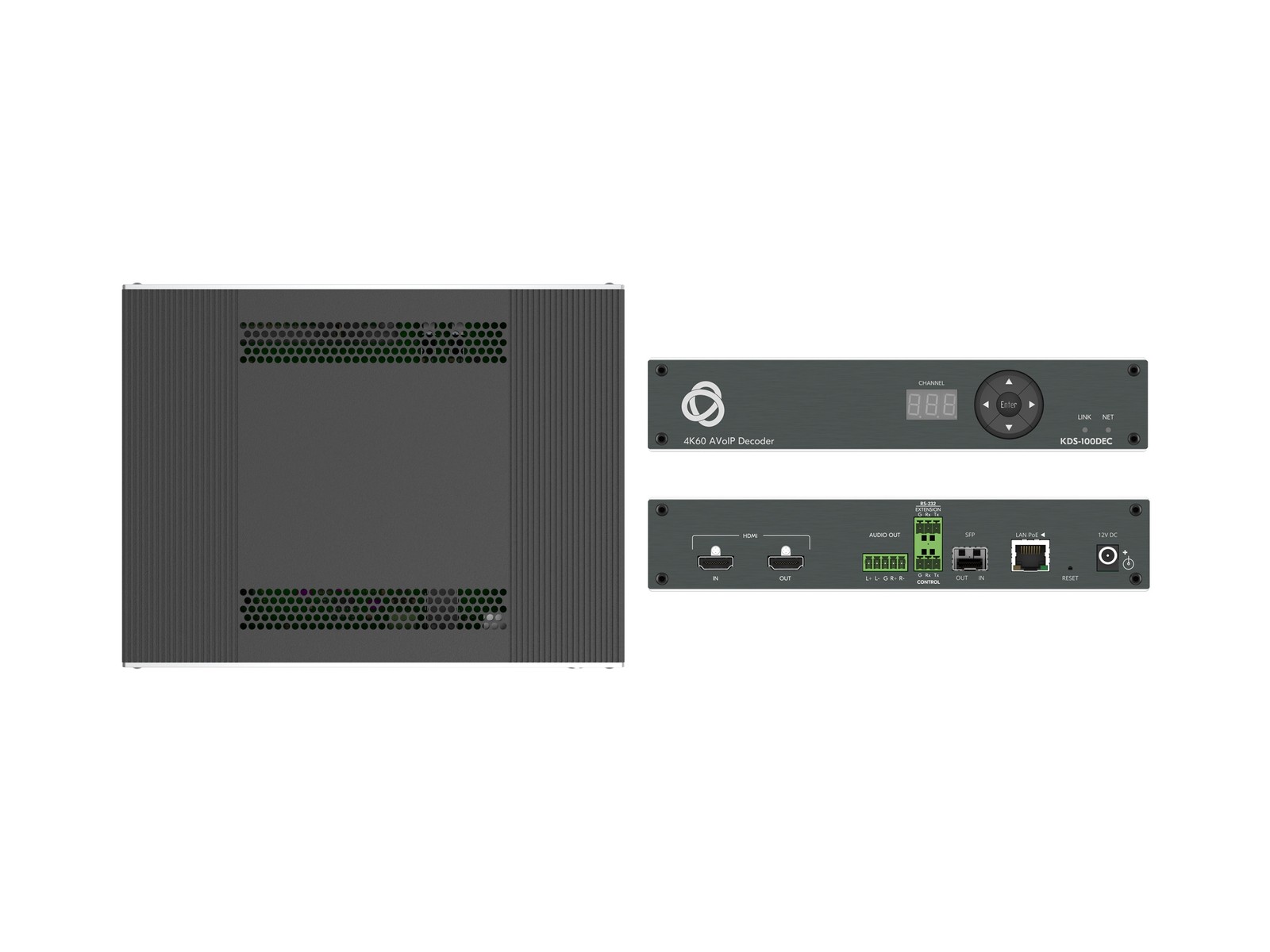 Kramer KDS-100DEC-U AVoIP Decoder 4K@60 USB KVM PoE Dual Stream