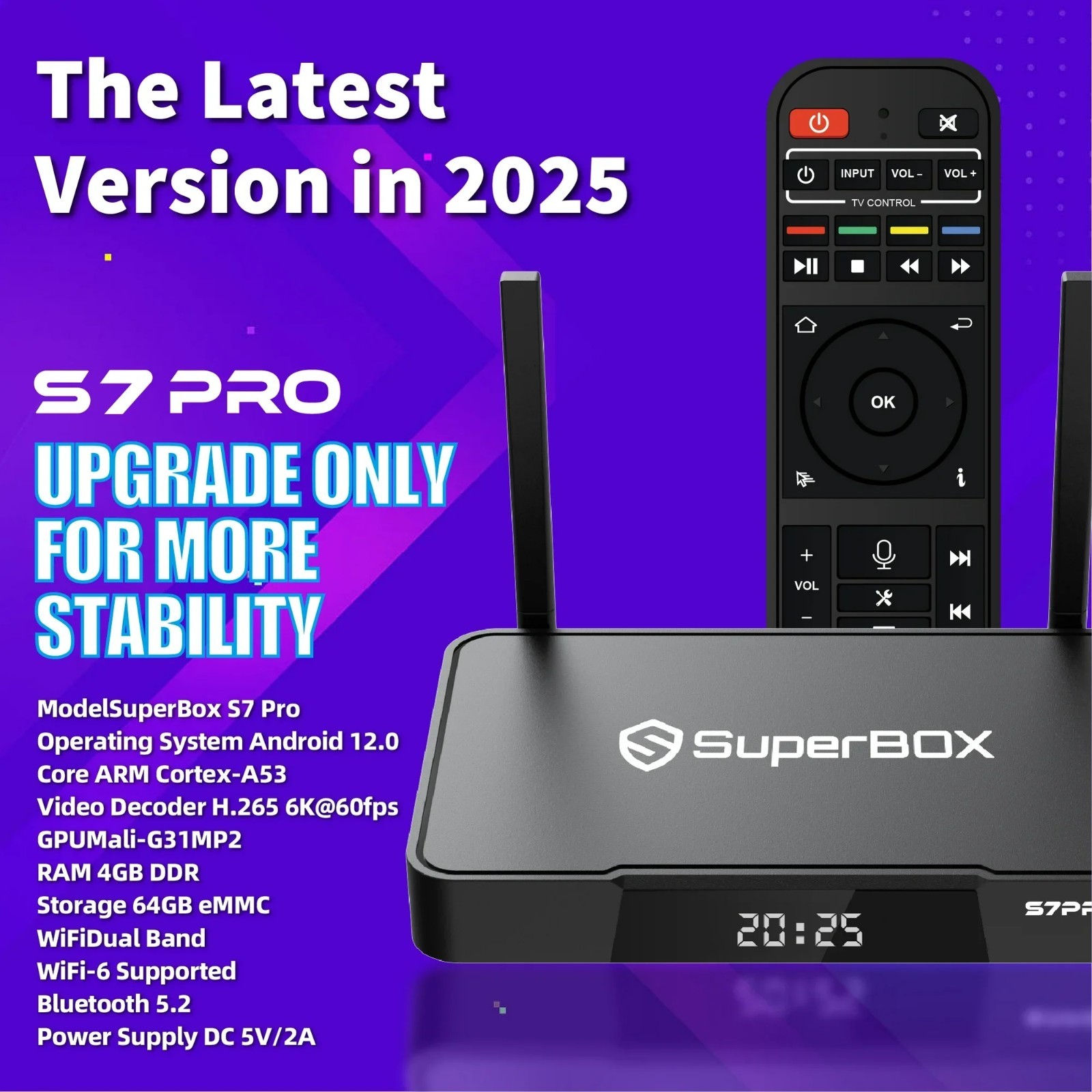 Superbox S7 Pro Dual Band Wi-Fi Smart Media Player 6K HD Streaming TV Box 32GB