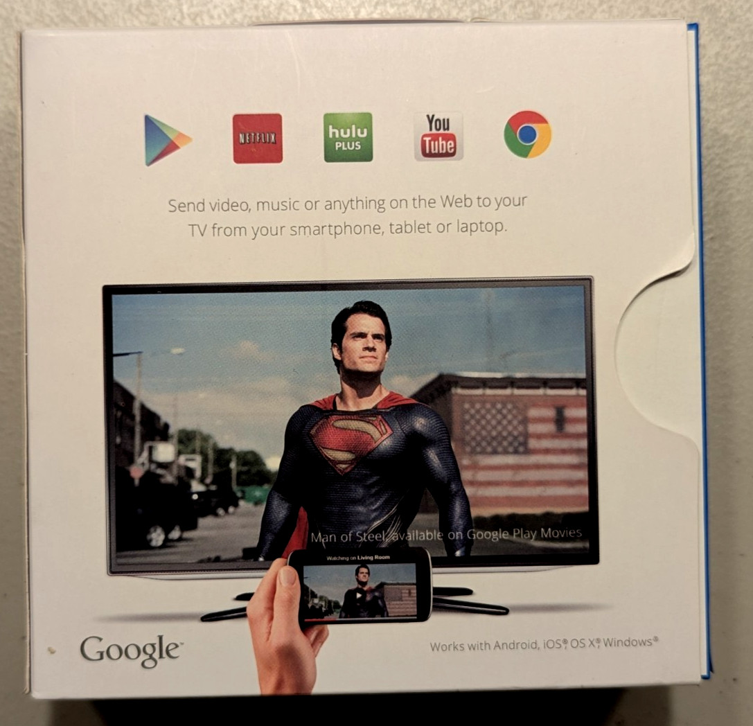 Google Chromecast 1st Gen H2G2-42 HDMI Streaming Media Player In Box