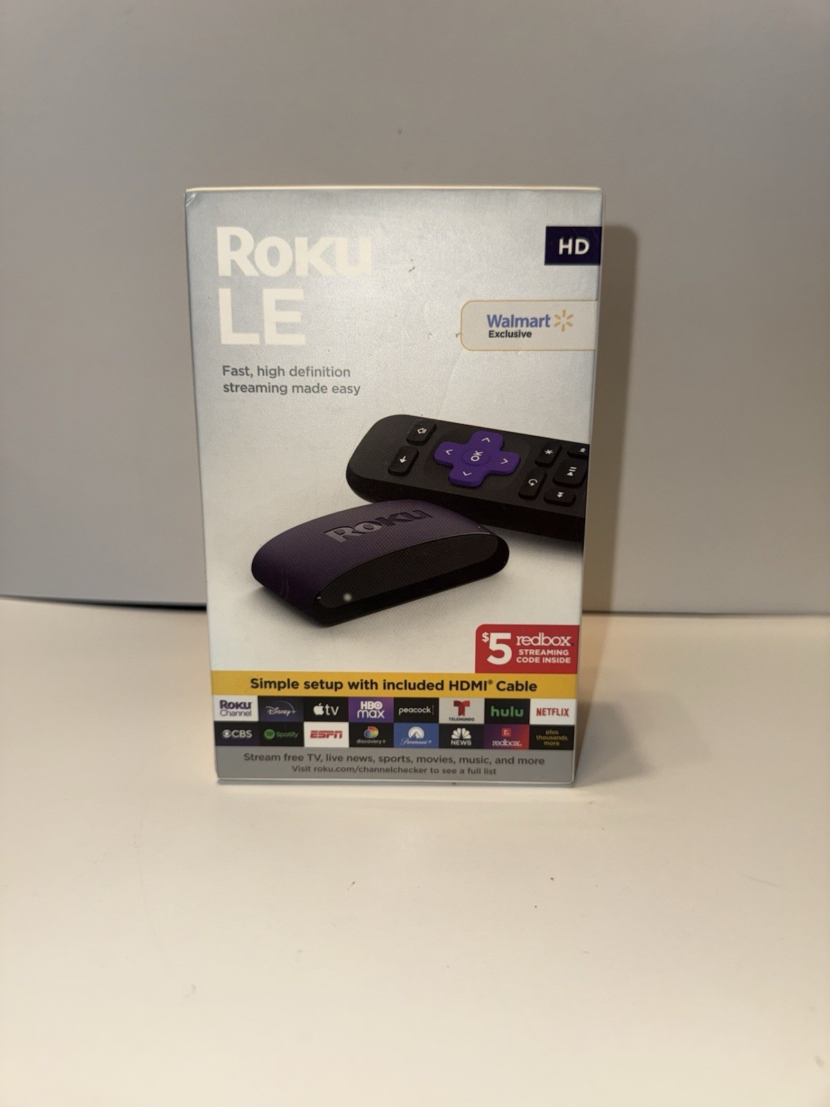 Roku LE HD Streaming Media Player with High Speed HDMI Cable & Simple Remote New